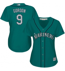 Women's Majestic Seattle Mariners #9 Dee Gordon Authentic Teal Green Alternate Cool Base MLB Jersey