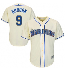 Youth Majestic Seattle Mariners #9 Dee Gordon Authentic Cream Alternate Cool Base MLB Jersey