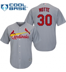 Youth Majestic St. Louis Cardinals #30 Jason Motte Authentic Grey Road Cool Base MLB Jersey