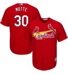 Youth Majestic St. Louis Cardinals #30 Jason Motte Authentic Red Alternate Cool Base MLB Jersey