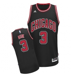 Women's Adidas Chicago Bulls #3 Omer Asik Swingman Black Alternate NBA Jersey