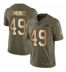 Men's Nike Buffalo Bills #49 Tremaine Edmunds Limited Olive Gold 2017 Salute to Service NFL Jersey