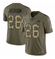 Men's Nike Carolina Panthers #26 Donte Jackson Limited Olive/Camo 2017 Salute to Service NFL Jersey