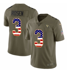 Men's Nike Arizona Cardinals #3 Josh Rosen Limited Olive/USA Flag 2017 Salute to Service NFL Jersey