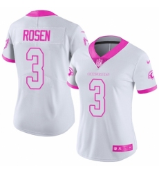 Women's Nike Arizona Cardinals #3 Josh Rosen Limited White/Pink Rush Fashion NFL Jersey
