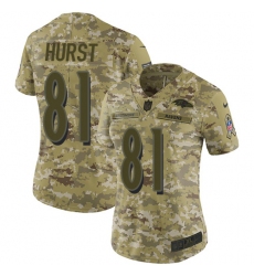 Women's Nike Baltimore Ravens #81 Hayden Hurst Limited Camo 2018 Salute to Service NFL Jersey