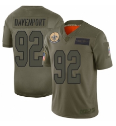 Youth New Orleans Saints #92 Marcus Davenport Limited Camo 2019 Salute to Service Football Jersey