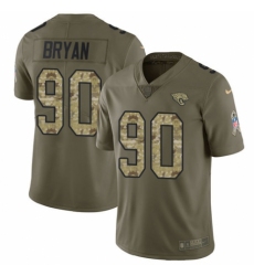 Youth Nike Jacksonville Jaguars #90 Taven Bryan Limited Olive/Camo 2017 Salute to Service NFL Jersey