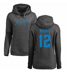 NFL Women's Nike Carolina Panthers #12 D.J. Moore Ash One Color Pullover Hoodie