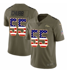 Youth Nike Denver Broncos #55 Bradley Chubb Limited Olive/USA Flag 2017 Salute to Service NFL Jersey
