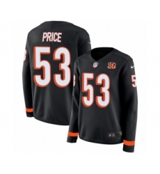 Women's Nike Cincinnati Bengals #53 Billy Price Limited Black Therma Long Sleeve NFL Jersey