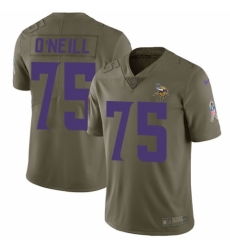Men's Nike Minnesota Vikings #75 Brian O'Neill Limited Olive 2017 Salute to Service NFL Jersey