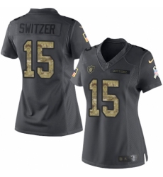 Women's Nike Oakland Raiders #15 Ryan Switzer Limited Black 2016 Salute to Service NFL Jersey