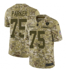 Men's Nike Oakland Raiders #75 Brandon Parker Limited Camo 2018 Salute to Service NFL Jersey