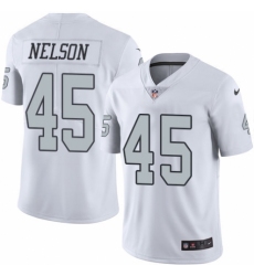 Youth Nike Oakland Raiders #45 Nick Nelson Limited White Rush Vapor Untouchable NFL Jersey