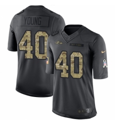 Men's Nike Baltimore Ravens #40 Kenny Young Limited Black 2016 Salute to Service NFL Jersey