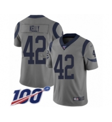 Men's Los Angeles Rams #42 John Kelly Limited Gray Inverted Legend 100th Season Football Jersey