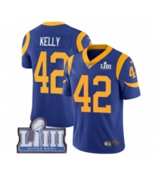 Men's Nike Los Angeles Rams #42 John Kelly Royal Blue Alternate Vapor Untouchable Limited Player Super Bowl LIII Bound NFL Jersey