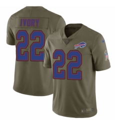 Men's Nike Buffalo Bills #22 Chris Ivory Limited Olive 2017 Salute to Service NFL Jersey