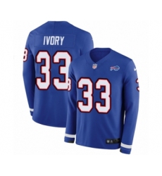 Youth Nike Buffalo Bills #33 Chris Ivory Limited Royal Blue Therma Long Sleeve NFL Jersey