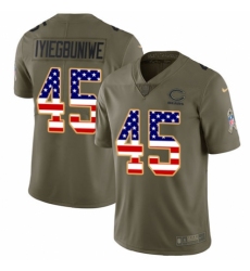 Youth Nike Chicago Bears #45 Joel Iyiegbuniwe Limited Olive/USA Flag 2017 Salute to Service NFL Jersey