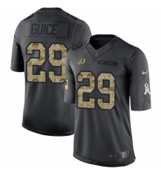 Men's Nike Washington Redskins #29 Derrius Guice Limited Black 2016 Salute to Service NFL Jersey