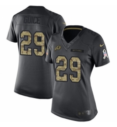 Women's Nike Washington Redskins #29 Derrius Guice Limited Black 2016 Salute to Service NFL Jersey