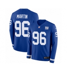 Men's Nike New York Giants #96 Kareem Martin Limited Royal Blue Therma Long Sleeve NFL Jersey