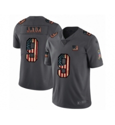 Men's New York Giants #9 Riley Dixon Carbon Black Retro Flag Limited Football Jersey
