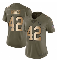 Women's Nike Indianapolis Colts #42 Nyheim Hines Limited Olive/Gold 2017 Salute to Service NFL Jersey