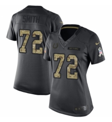 Women's Nike Indianapolis Colts #72 Braden Smith Limited Black 2016 Salute to Service NFL Jersey
