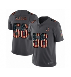 Men's Indianapolis Colts #56 Quenton Nelson Limited Carbon Black Retro Flag Football Jersey