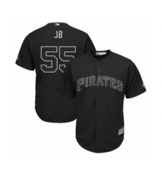 Men's Pittsburgh Pirates #55 Josh Bell  JB Authentic Black 2019 Players Weekend Baseball Jersey