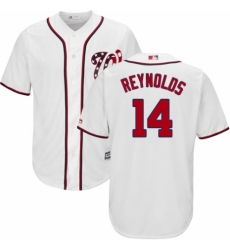 Men's Majestic Washington Nationals #14 Mark Reynolds Replica White Home Cool Base MLB Jersey