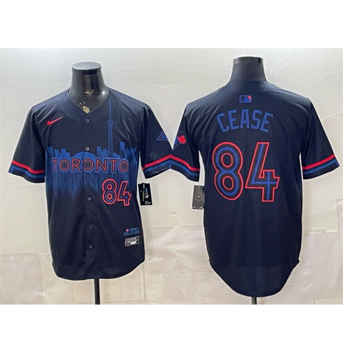Men's Toronto Blue Jays #84 Dylan Cease Navy 2024 City Connect Limited Stitched Baseball Jersey