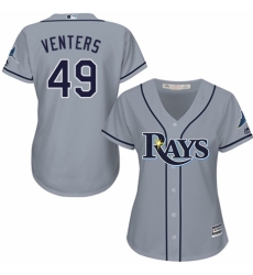 Women's Majestic Tampa Bay Rays #49 Jonny Venters Authentic Grey Road Cool Base MLB Jersey