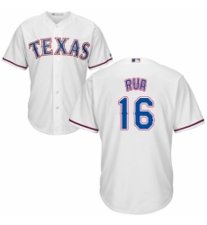 Men's Majestic Texas Rangers #16 Ryan Rua Replica White Home Cool Base MLB Jersey