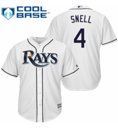 Men's Majestic Tampa Bay Rays #4 Blake Snell Replica White Home Cool Base MLB Jersey