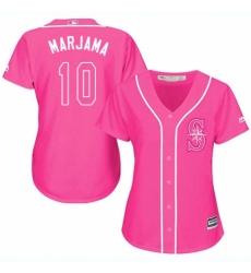 Women's Majestic Seattle Mariners #10 Mike Marjama Replica Pink Fashion Cool Base MLB Jersey