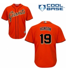 Men's Majestic San Francisco Giants #19 Alen Hanson Replica Orange Alternate Cool Base MLB Jersey