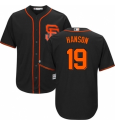 Youth Majestic San Francisco Giants #19 Alen Hanson Replica Black Alternate Cool Base MLB Jersey