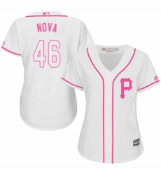Women's Majestic Pittsburgh Pirates #46 Ivan Nova Replica White Fashion Cool Base MLB Jersey