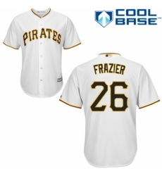 Youth Majestic Pittsburgh Pirates #26 Adam Frazier Replica White Home Cool Base MLB Jersey