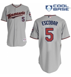 Youth Majestic Minnesota Twins #5 Eduardo Escobar Replica Grey Road Cool Base MLB Jersey