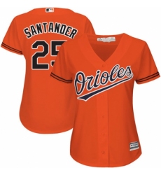 Women's Majestic Baltimore Orioles #25 Anthony Santander Authentic Orange Alternate Cool Base MLB Jersey