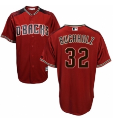 Men's Majestic Arizona Diamondbacks #32 Clay Buchholz Replica Red/Brick Alternate Cool Base MLB Jersey