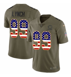 Men's Nike Chicago Bears #99 Aaron Lynch Limited Olive/USA Flag 2017 Salute to Service NFL Jersey