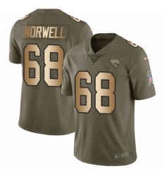 Men's Nike Jacksonville Jaguars #68 Andrew Norwell Limited Olive/Gold 2017 Salute to Service NFL Jersey