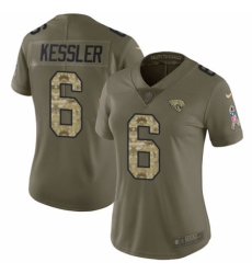 Women's Nike Jacksonville Jaguars #6 Cody Kessler Limited Olive/Camo 2017 Salute to Service NFL Jersey
