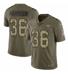 Youth Nike Jacksonville Jaguars #36 Ronnie Harrison Limited Olive/Camo 2017 Salute to Service NFL Jersey